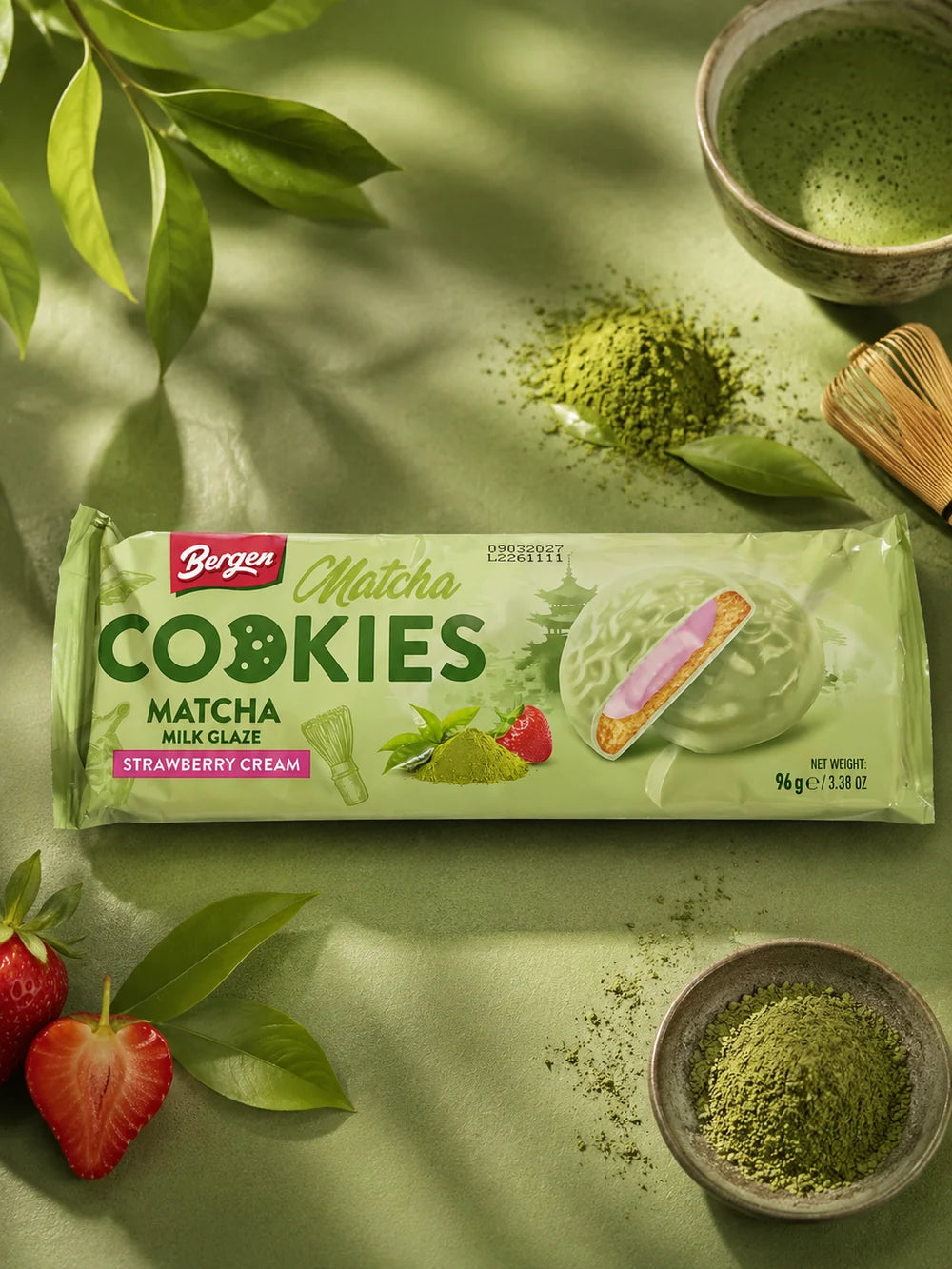 Bergen Cookies Matcha Milk Strawberry 96 g