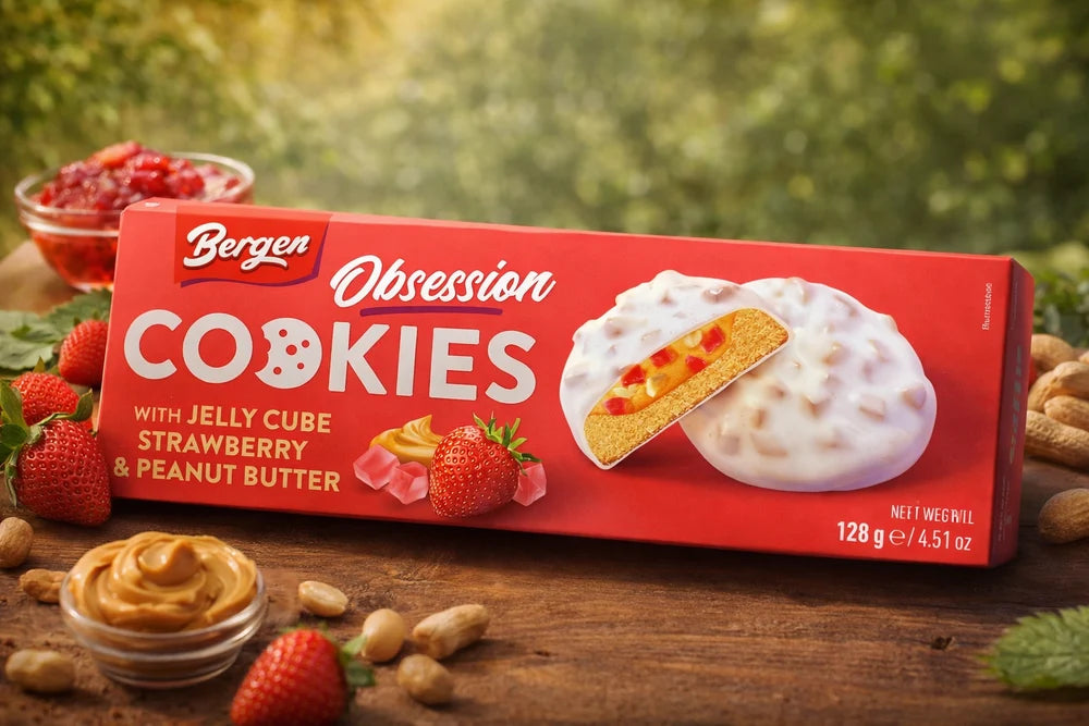 Bergen Obsession Cookies Strawberry Peanut Butter 128 g