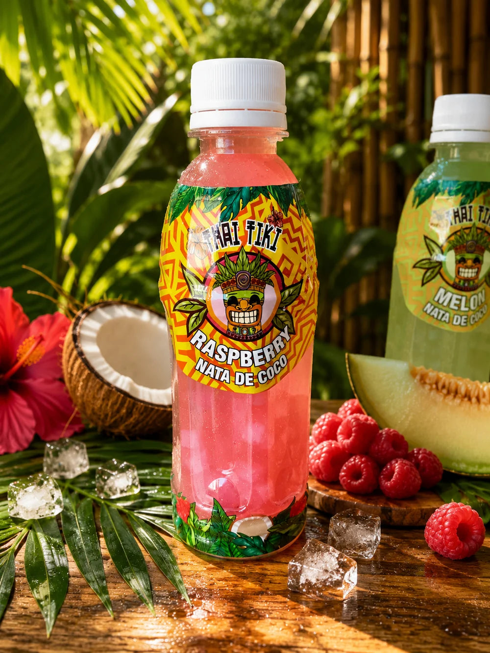 Thai Tiki Raspberry Nata de Coco – Fruchtige Himbeer-Erfrischung mit Kokosgelee 300 ml Brasilien
