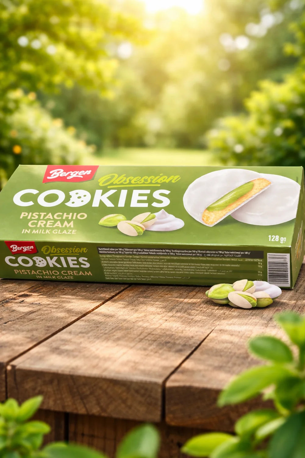 Bergen Cookies mit einer süßen Pistaziencreme-Füllung 128 g